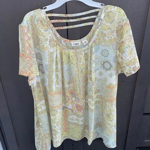 Cato XL spring strap back Easter blouse short sleeve